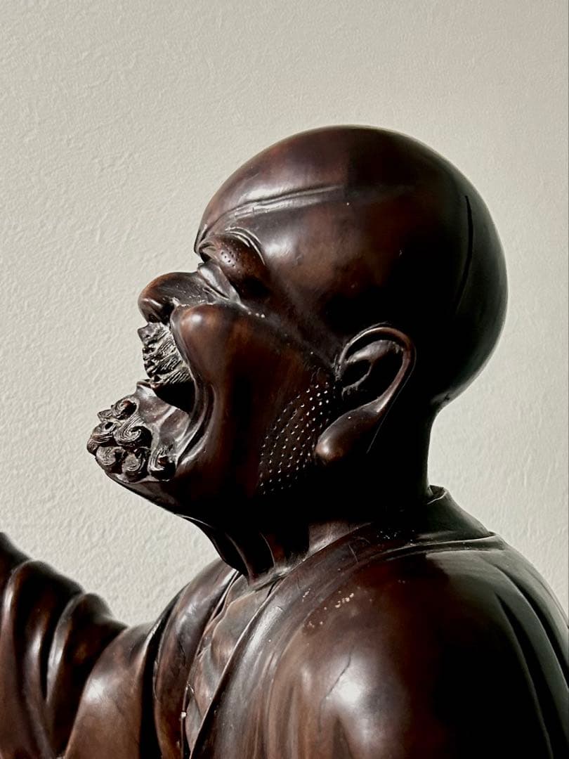 中国 時代 銘木紫檀 羅漢坐像 阿羅漢 座像 10kg 高さ43.5cm