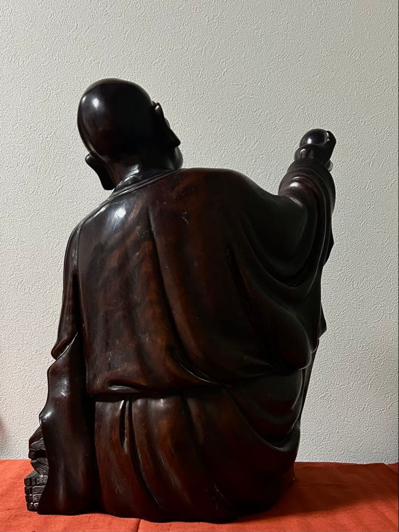 中国 時代 銘木紫檀 羅漢坐像 阿羅漢 座像 10kg 高さ43.5cm