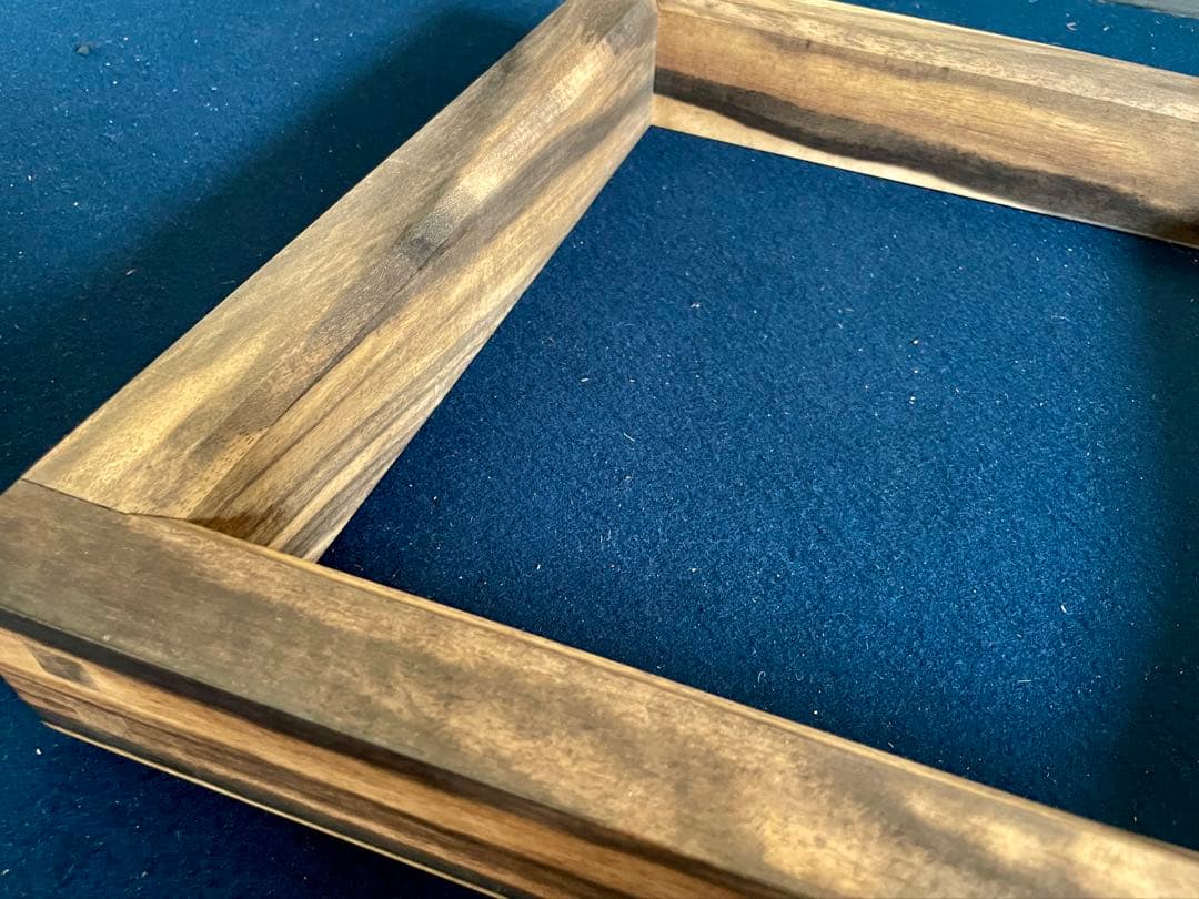 割引❣️【未使用 美品】「母」 縞柿 黒柿 炉縁 共箱 茶道具 （901B②）