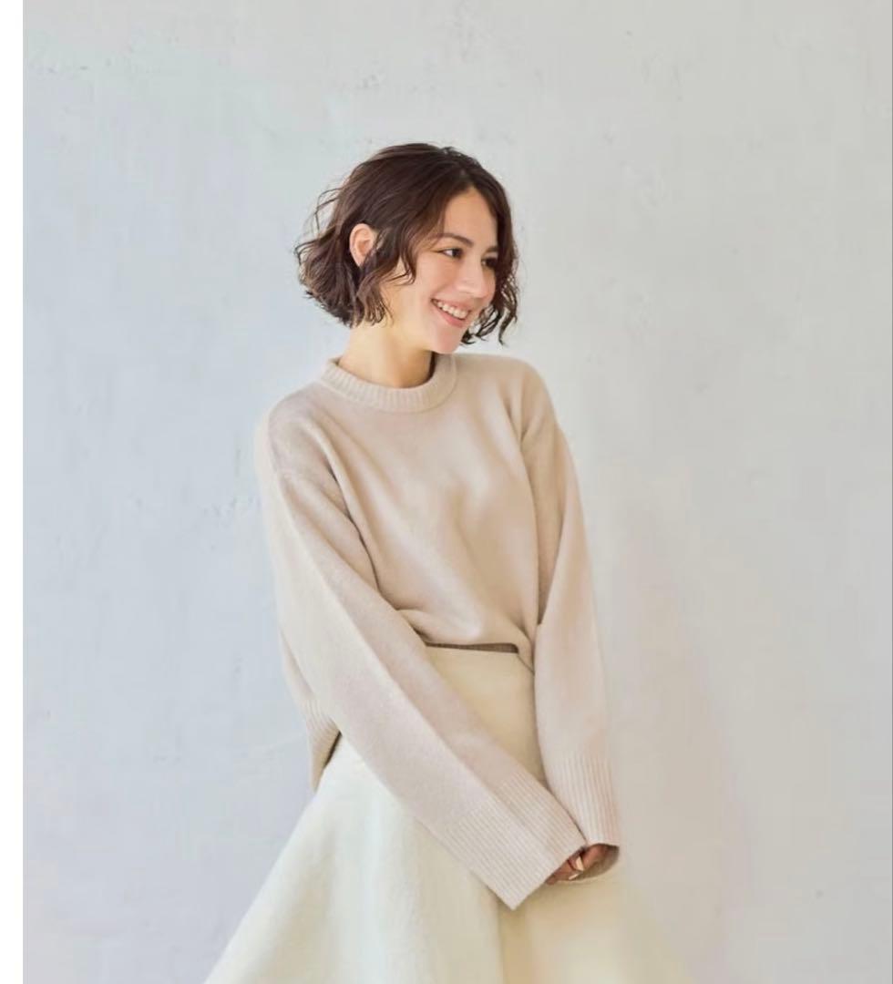 スカート elu Peony wool skirt- Charcoal/ Ivory