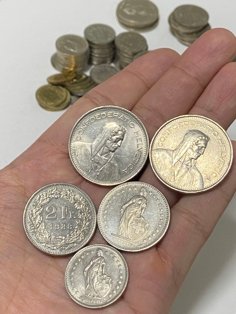 スイス　白銅貨　43.9フラン　世界　外国　通貨　現行貨幣