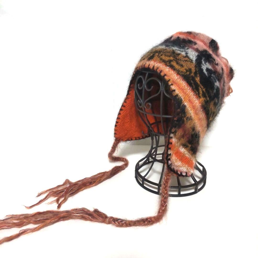 ヴィヴィアンウエストウッド ウール 耳付きニット帽 フリンジ 希少