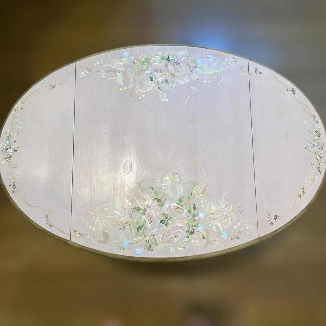 【今週末までお買い得】折りたたみ猫足サイドテーブル・トールペインティング・レトロ