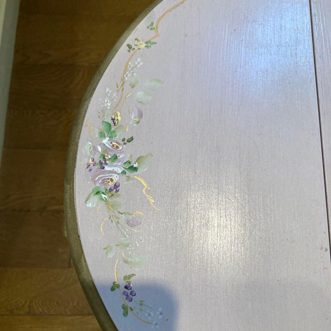 【今週末までお買い得】折りたたみ猫足サイドテーブル・トールペインティング・レトロ