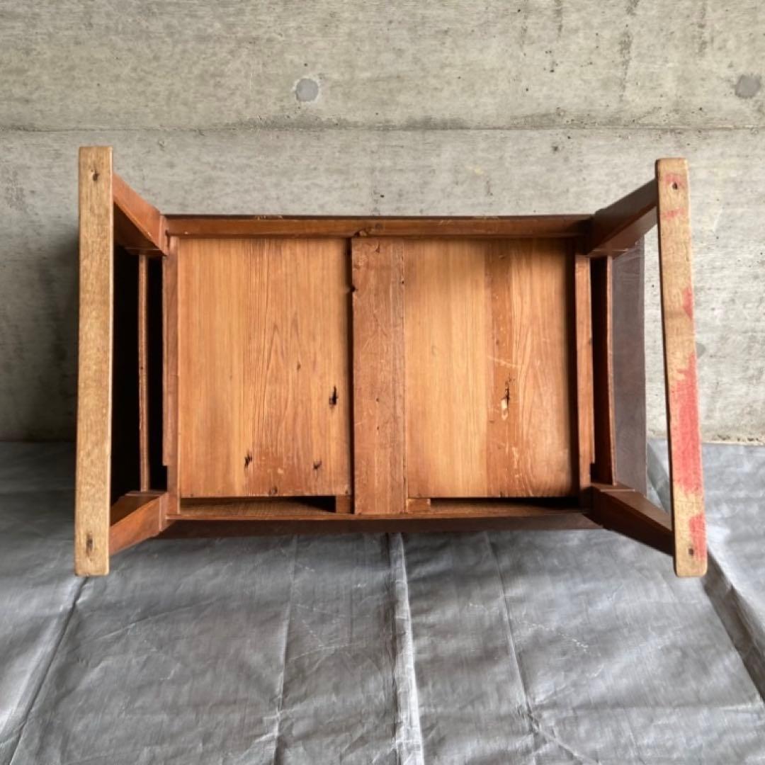 古い味のある文机 座卓 テーブル 引き出し 木製 和風 家具 古道具 レトロ