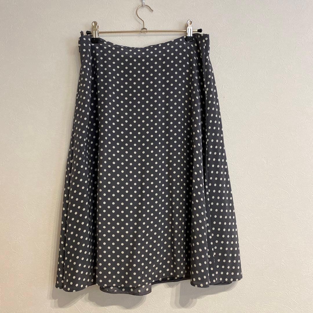 PRADA プラダ グレー水玉スカート　 サイズ42