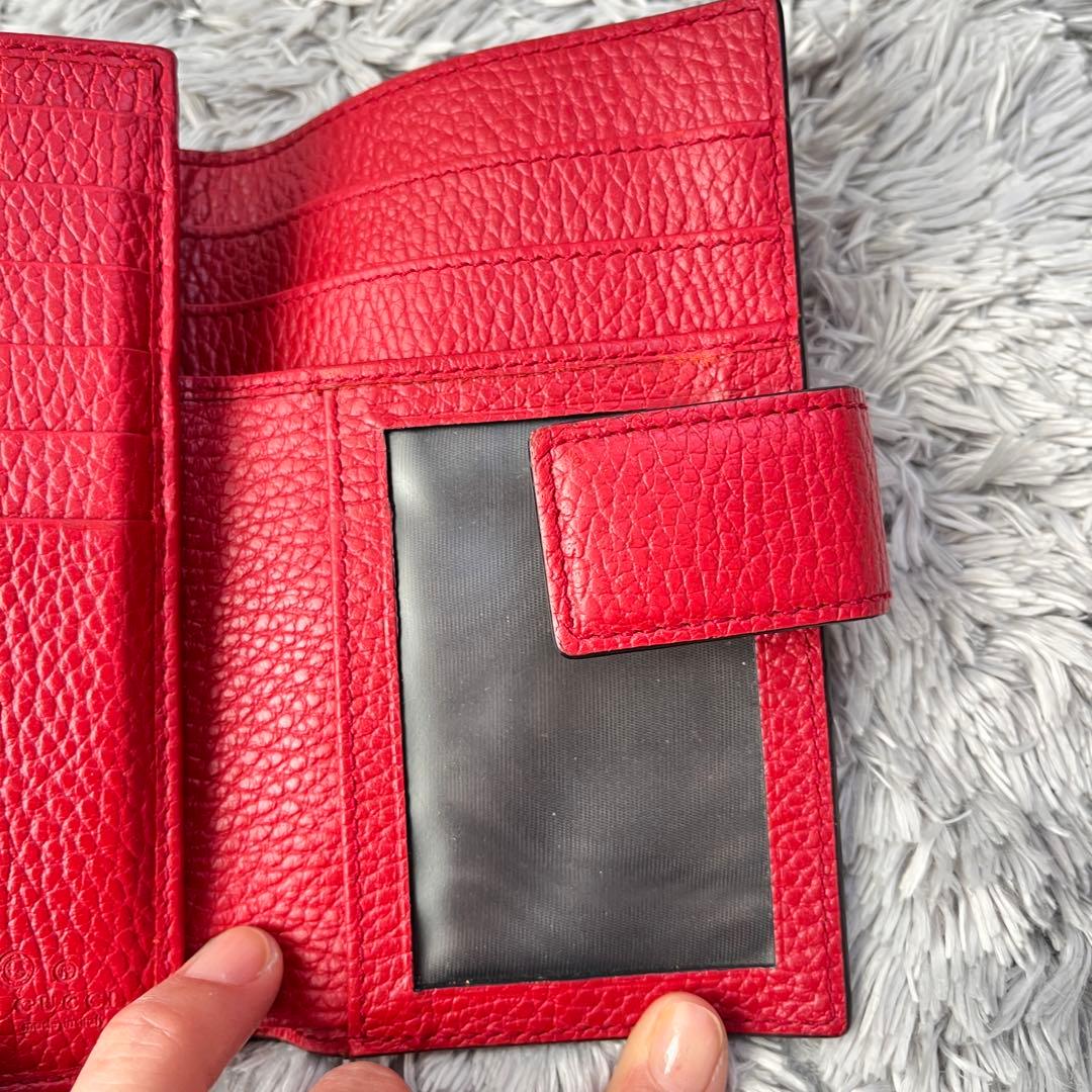 極美品✨GUCCI 折り財布　札入れ　カードケース　インターロッキング　シボ革
