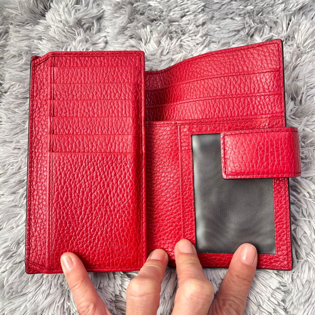 極美品✨GUCCI 折り財布　札入れ　カードケース　インターロッキング　シボ革