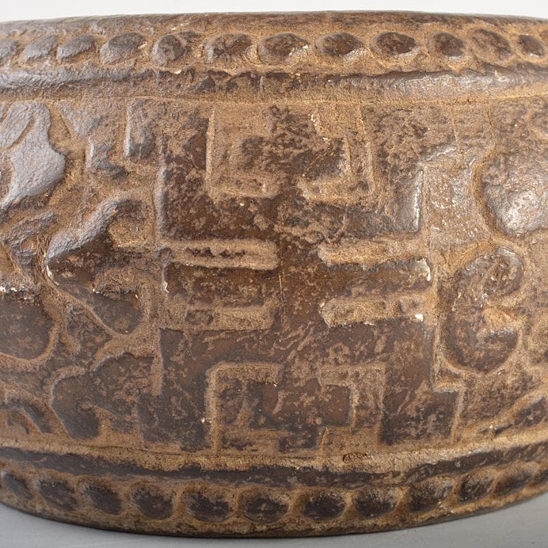 中国　書道具　太鼓形硯　端渓硯　M　R7350