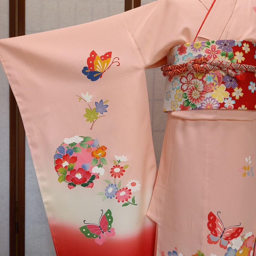 七五三　七才女物　正絹着物，長襦袢仕立て上がり　新品未使用品