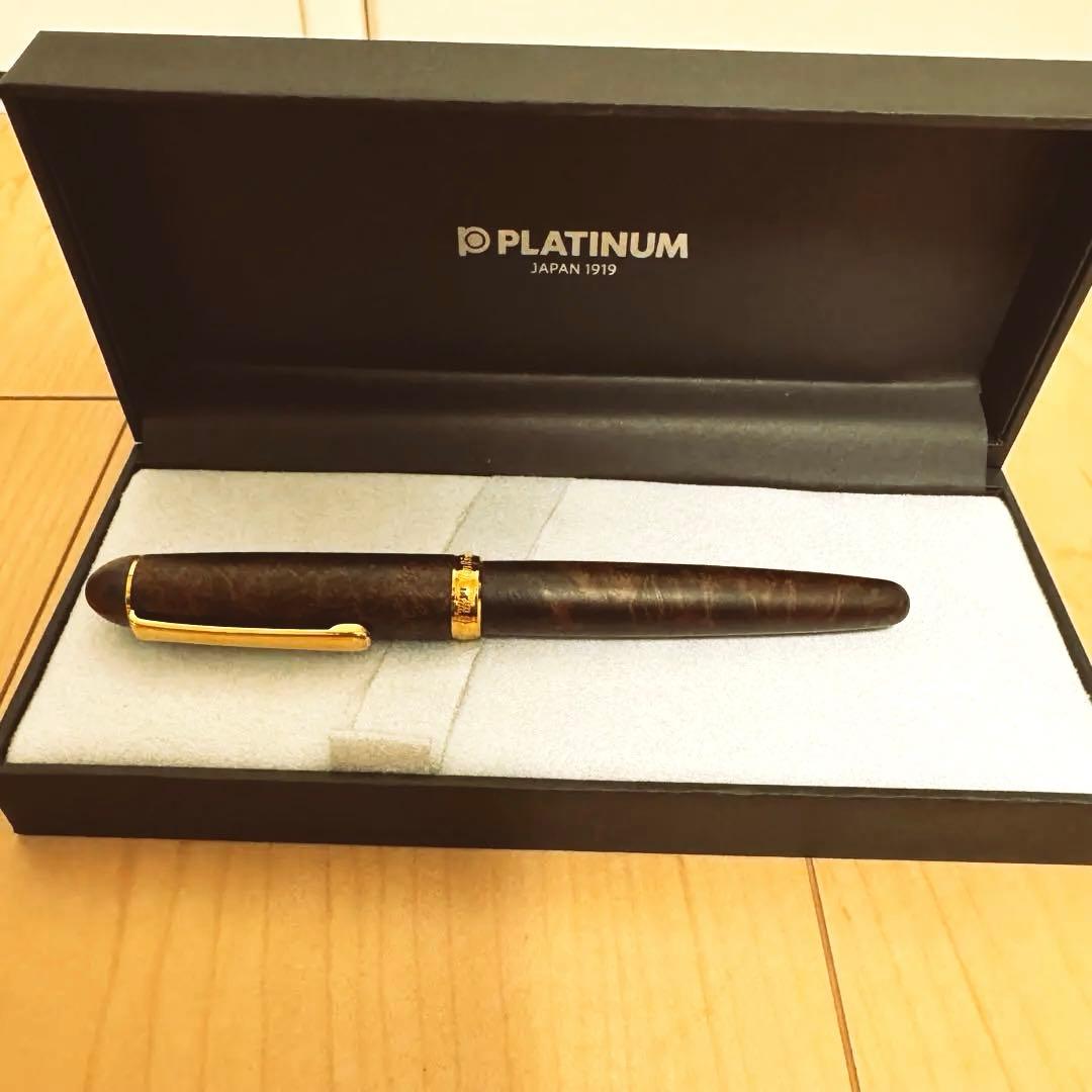 【未使用】アカブライヤー　センチュリー3776 プラチナ万年筆 F（細字）