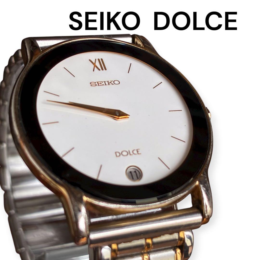 SEIKO DOLCE 8N46-6020 ゴールドシルバー 白文字盤 稼働品