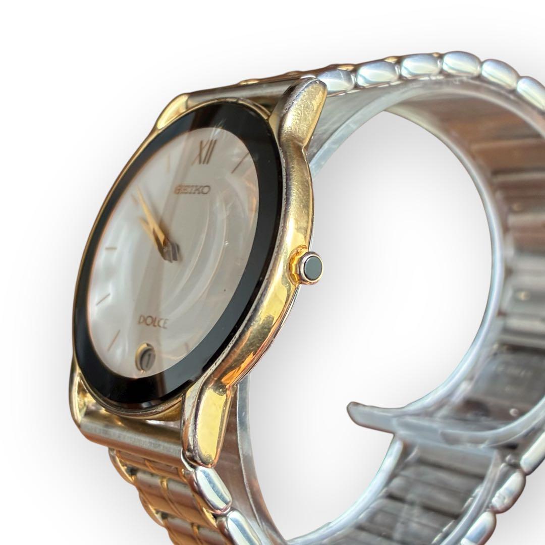 SEIKO DOLCE 8N46-6020 ゴールドシルバー 白文字盤 稼働品