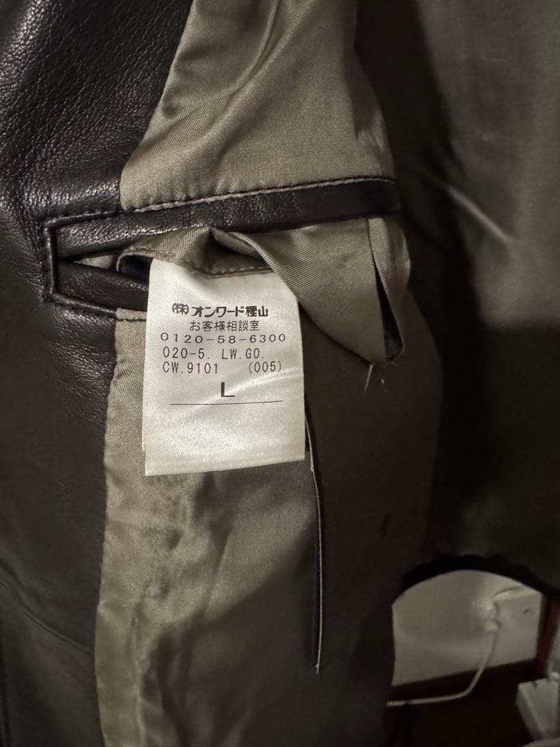 「シープレザー シングルカラー レザーブルゾン Lサイズ相当」金額交渉有