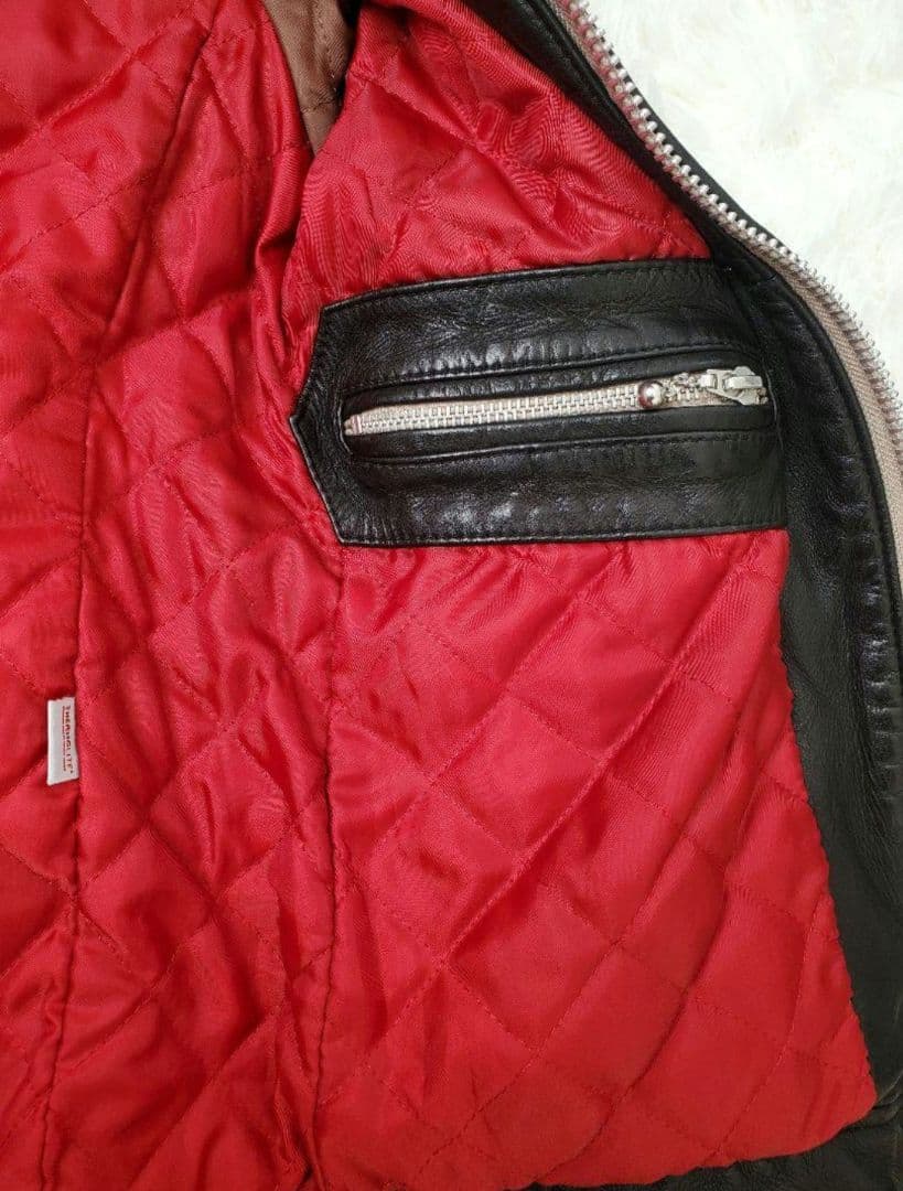 ⭐美品⭐ナノ・ユニバース　ラムレザー　シングルライダース　キルティング　中綿