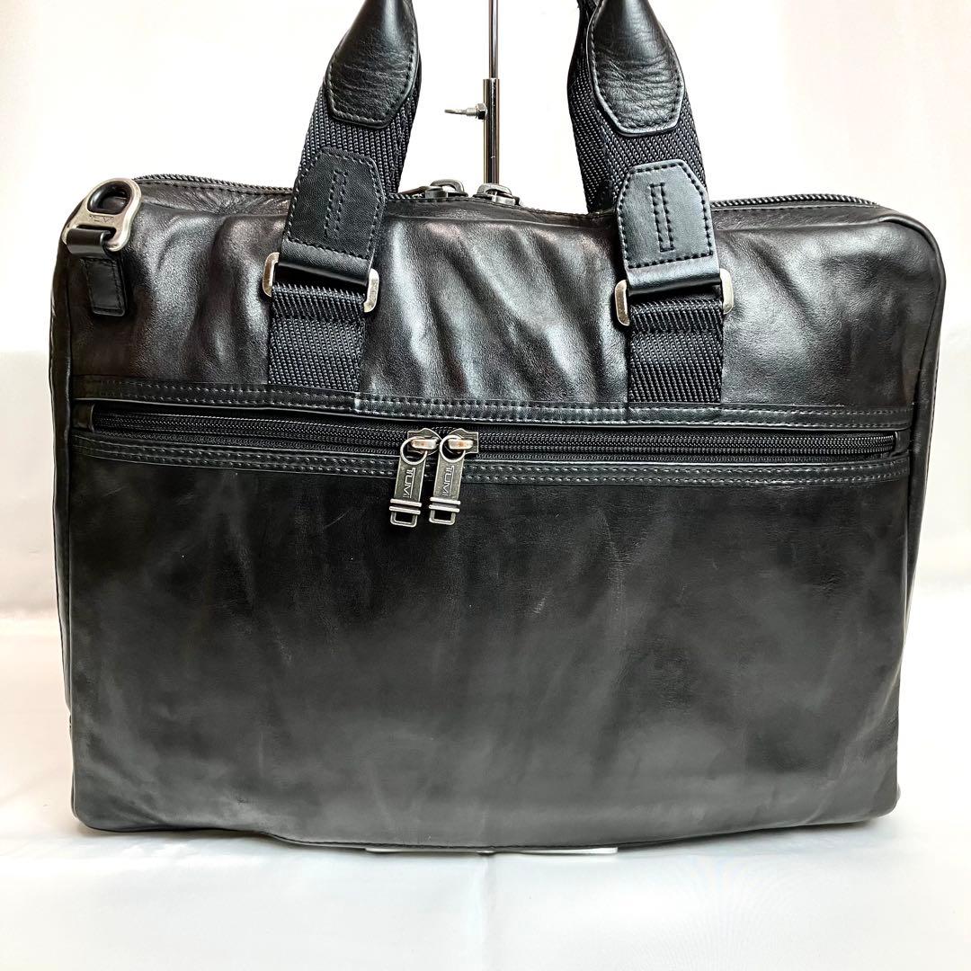 【美品】TUMI ブリーフケース オールレザー　2way A4 ブラック