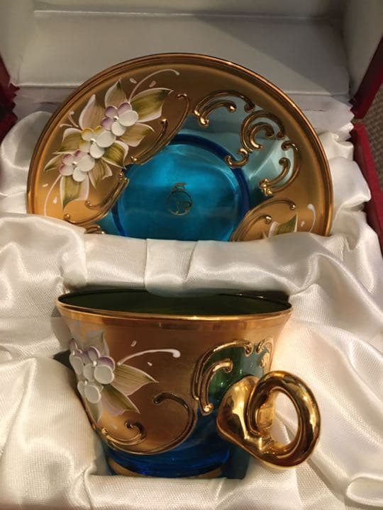 ベニチアンガラス　カップ&ソーサー