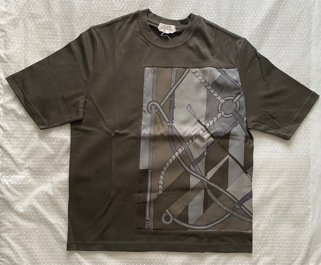 エルメス　メンズ　半袖　Tシャツ　完璧なコース　シルク　コットン　カシミヤ　新品
