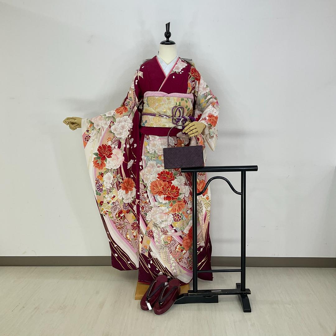 ししまる　正絹お振袖10点フルセット　お着付け小物セット　新品