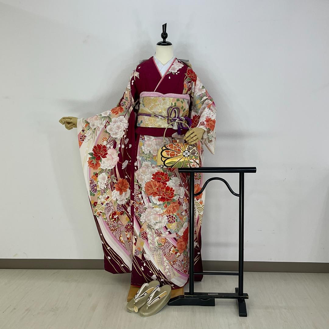 ししまる　正絹お振袖10点フルセット　お着付け小物セット　新品