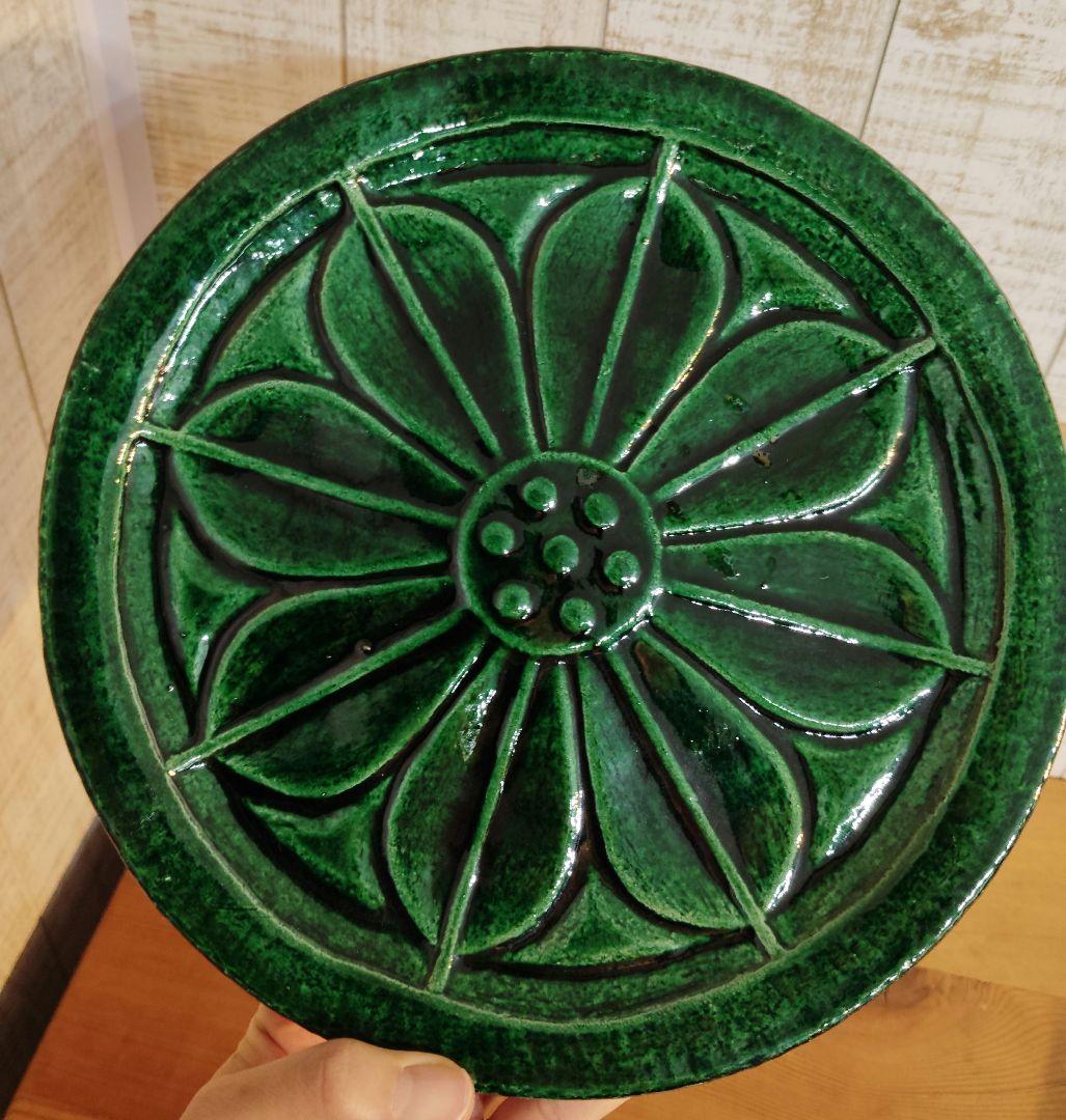 吉向窯 七世 吉向松月 飾皿　瓦皿　 共箱付 新品　未使用　美品