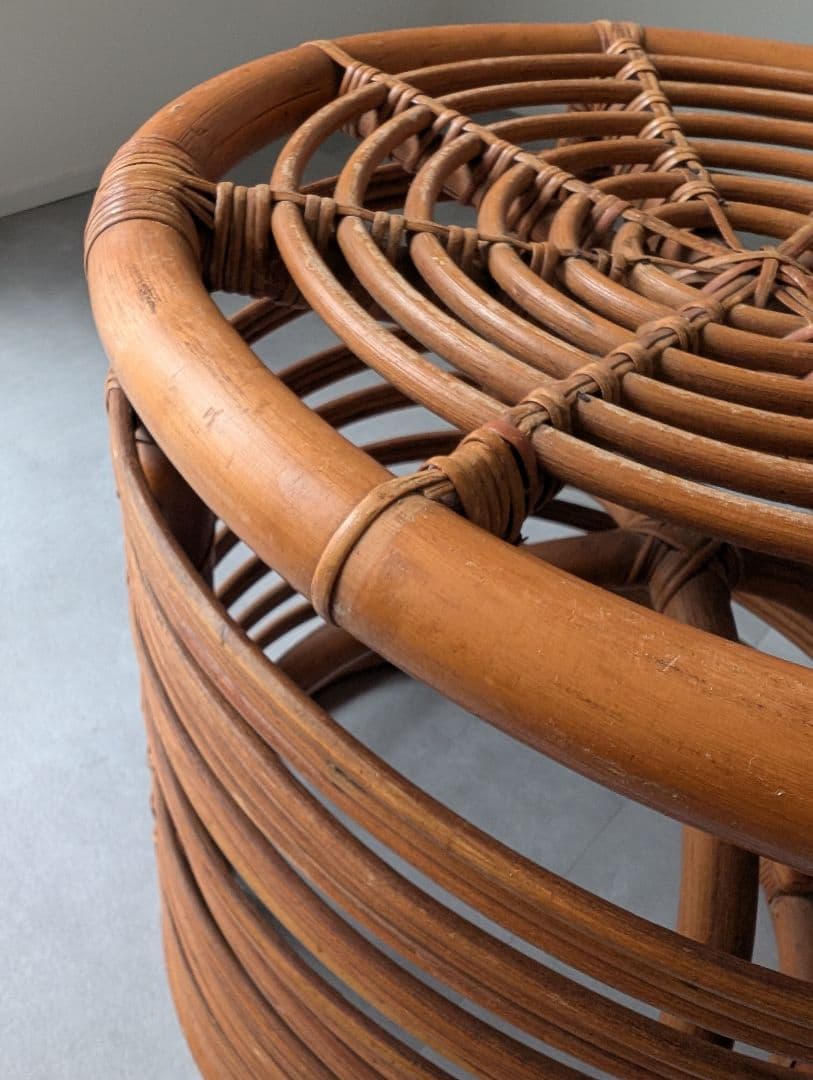 ヴィンテージ アイコニック ラタンスツール 籐 vintage アノニマス