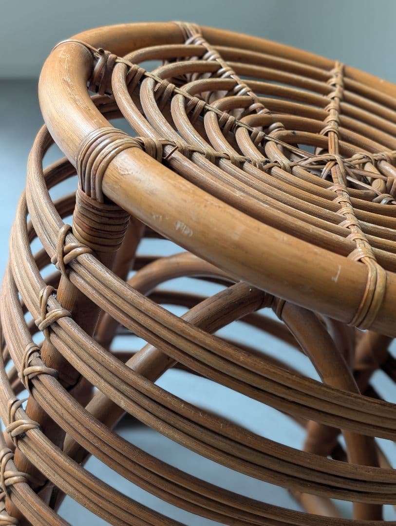 ヴィンテージ アイコニック ラタンスツール 籐 vintage アノニマス