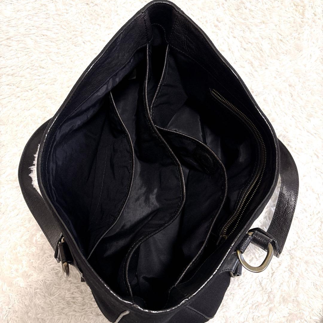 【美品】バーバリー ブルーレーベル トートバッグ ブラック レザー ホースロゴ