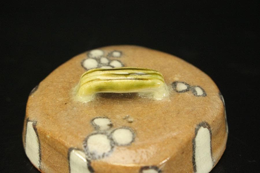 茶道具 香具 織部 香合 美品(RC944)