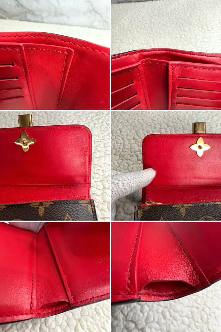 美品 ルイヴィトン ポルトフォイユ フラワー コンパクト 三つ折り財布