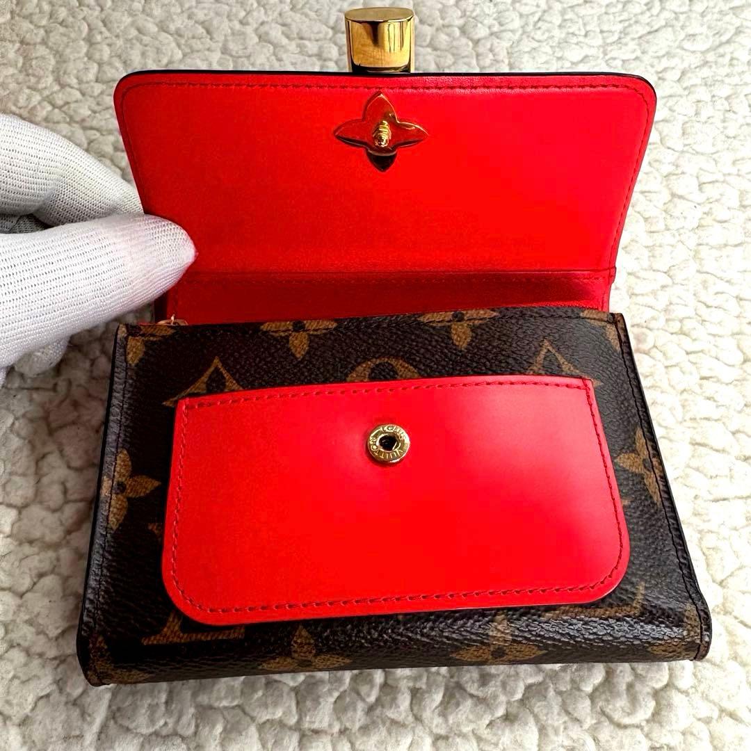 美品 ルイヴィトン ポルトフォイユ フラワー コンパクト 三つ折り財布