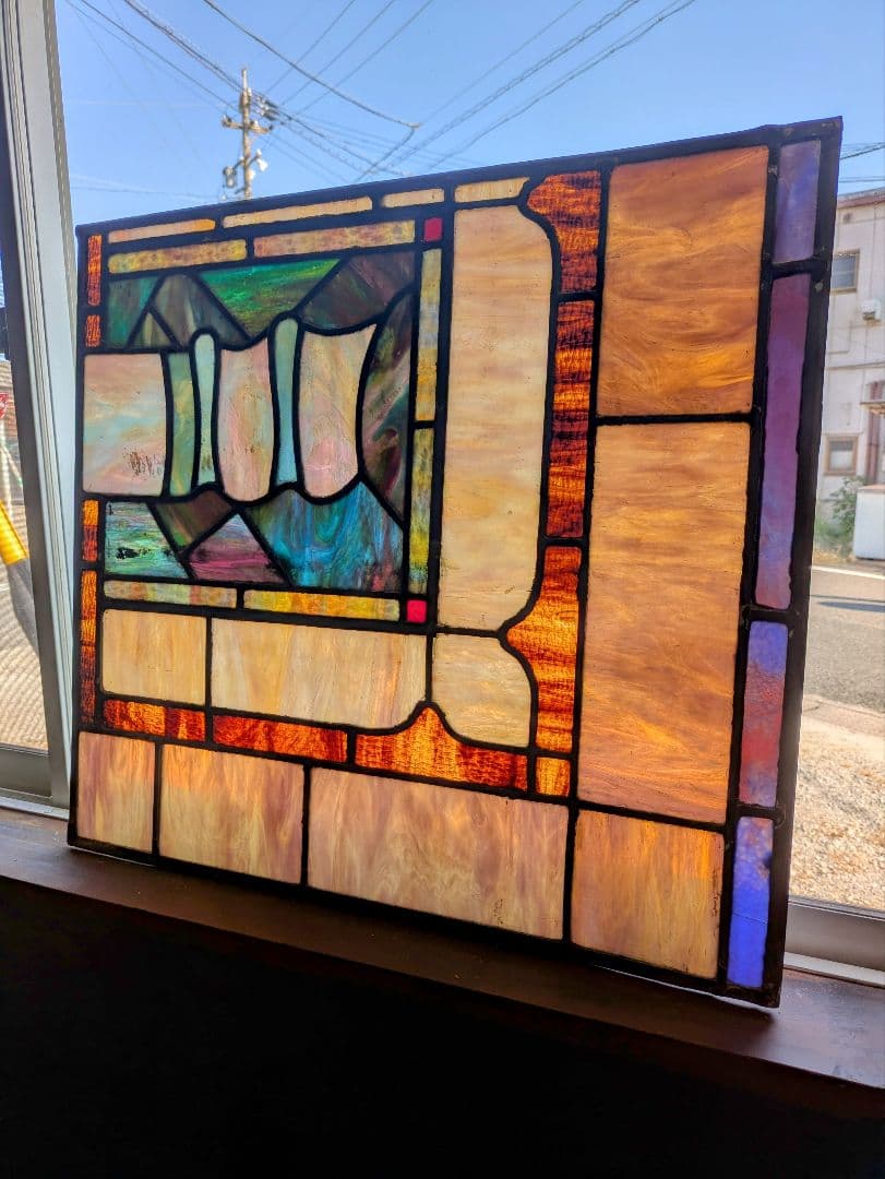 dajjan　希少大型　優しい光と共に　優美なビンテージ　ステンドグラス
