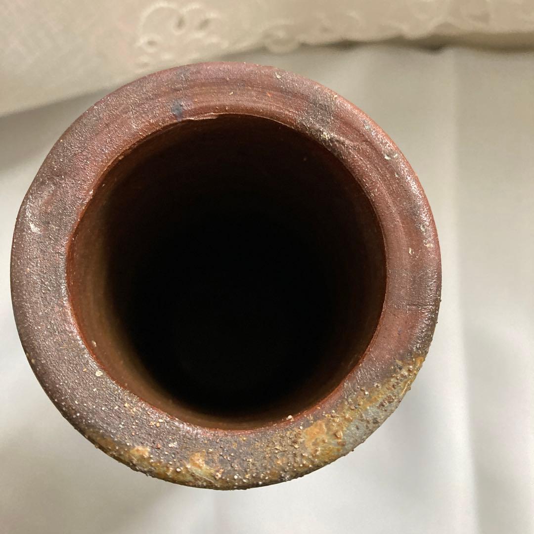 藤原雄作　人間国宝　備前焼　花入　　共箱