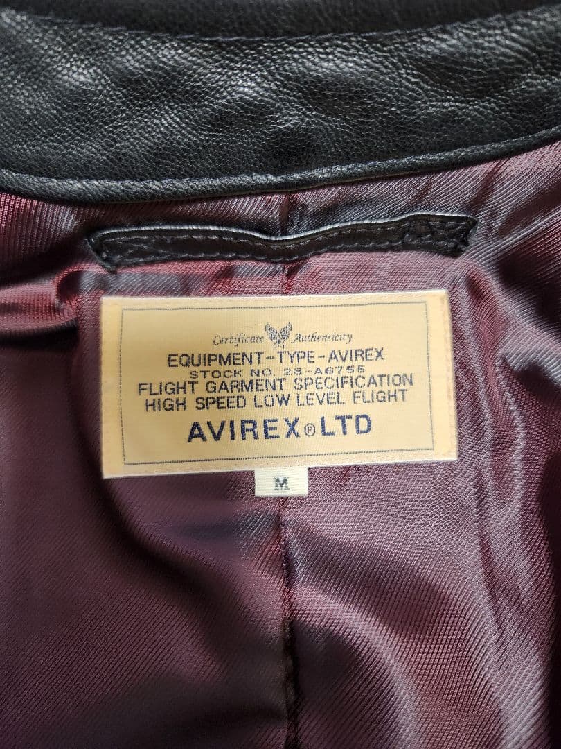 AVIREX USA シングルライダースジャケット Mサイズ