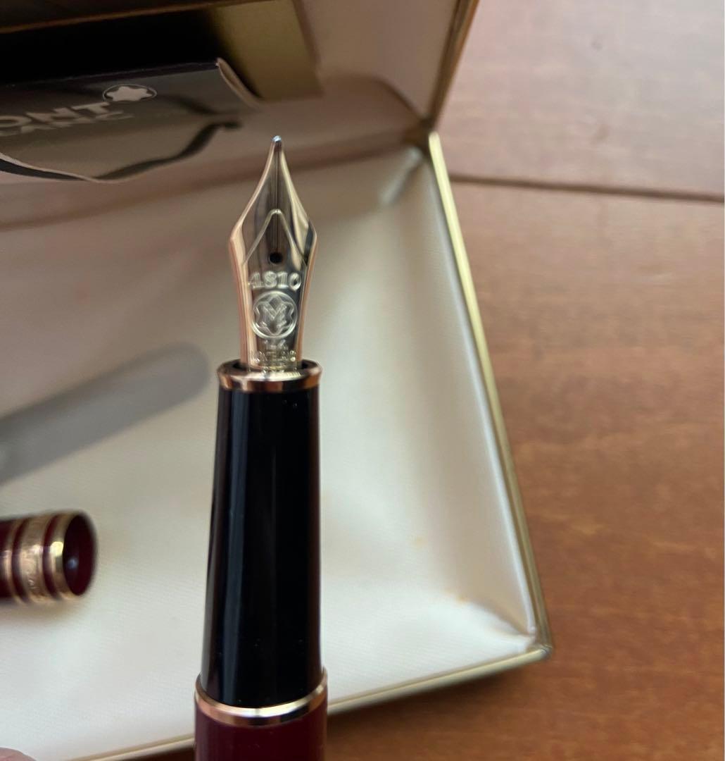 未使用Montblanc ワインレッド 万年筆 F