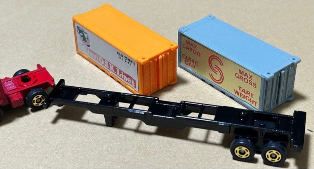 日本製 ロングトミカ L1 日野セミトレーラー 海上コンテナ運搬車