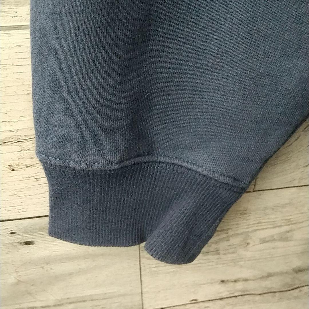 希少カラー☆ステューシー 刺繍 パイルロゴ アーチロゴ パーカー M～L相当 紺