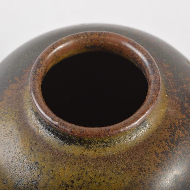 茶道具　丹波焼　市野信水作　茶入　共箱　V　6507