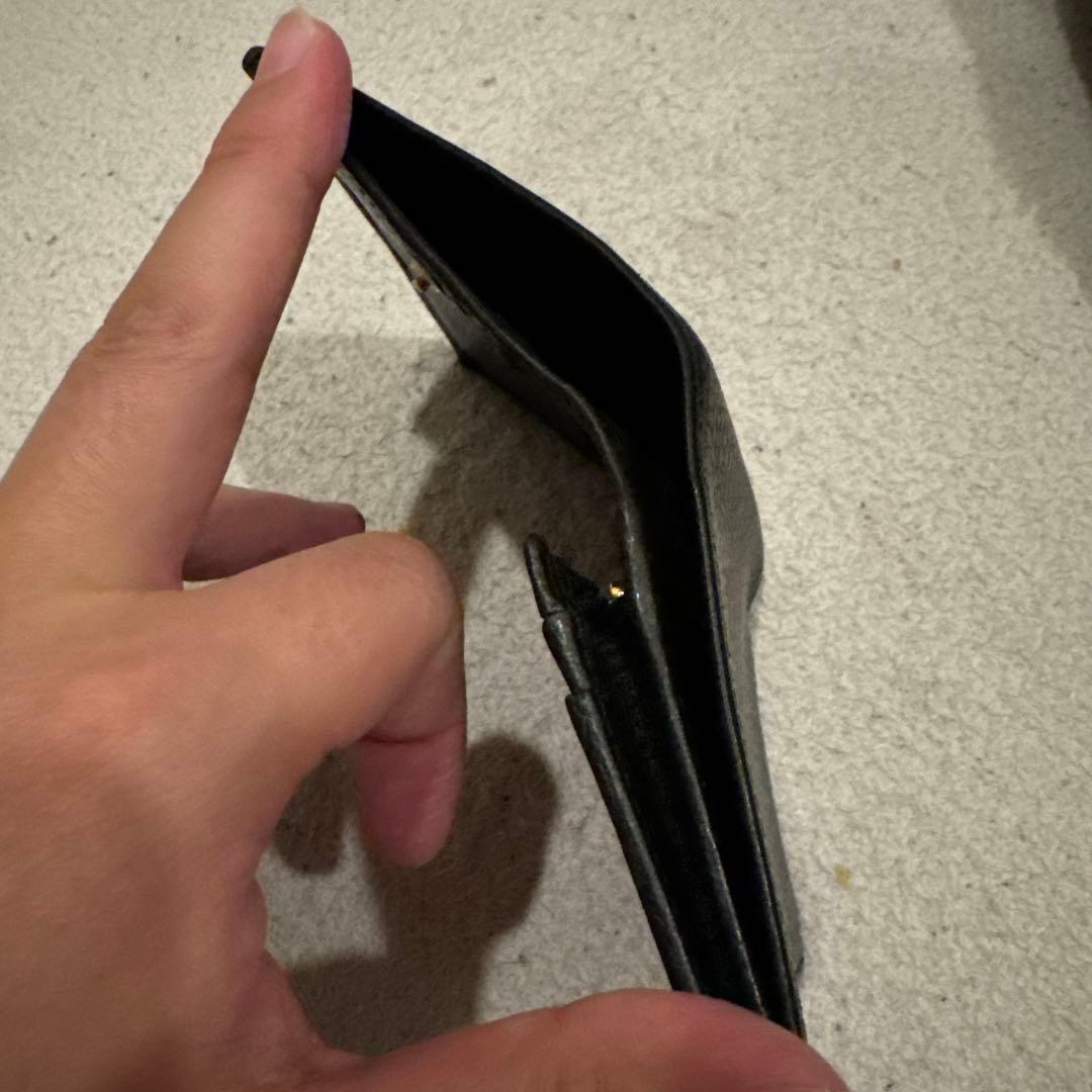 Gucci 黒 レザー 二つ折り財布