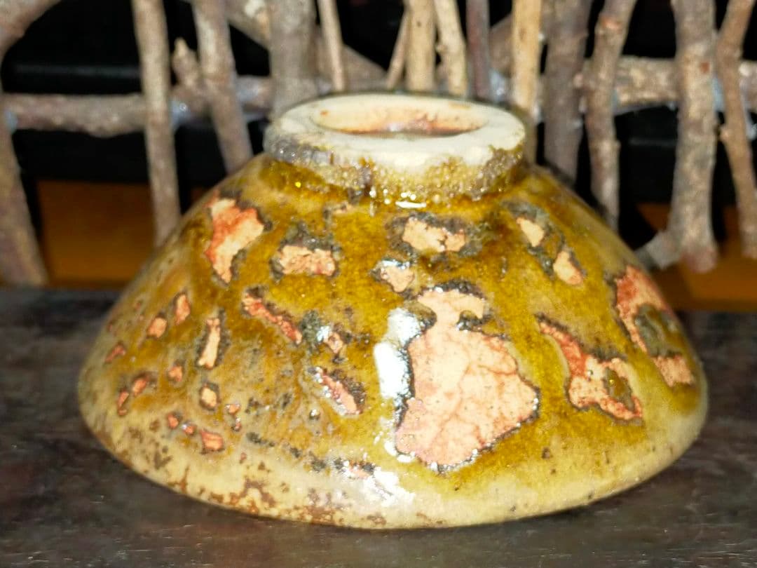 ♥美濃焼　小さな　黄瀬戸　茶碗　茶道具　骨董　古玩