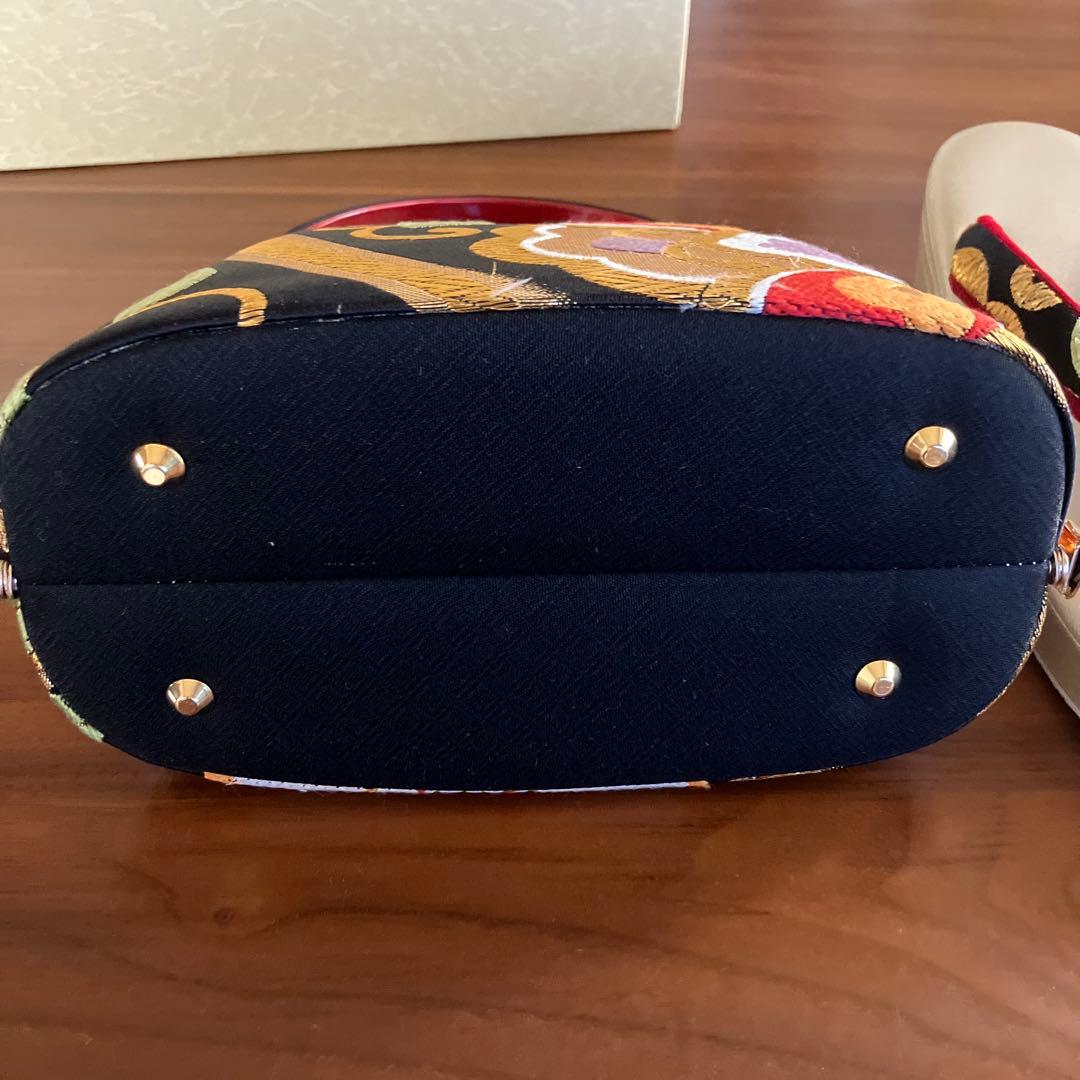 沙織　花柄刺繍 草履バックセット