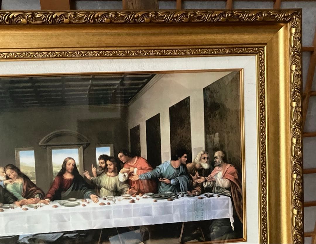レオナルド ダヴィンチ　[最後の晩餐] 額縁付き複製画