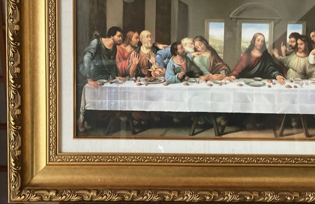 レオナルド ダヴィンチ　[最後の晩餐] 額縁付き複製画