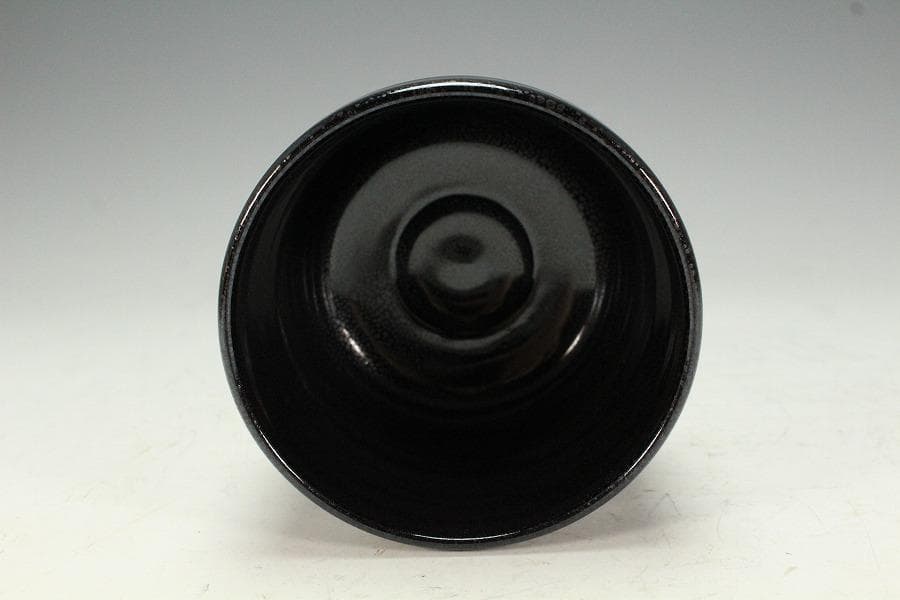 茶道具 油滴天目釉 筒 茶碗 共箱(K-A362)