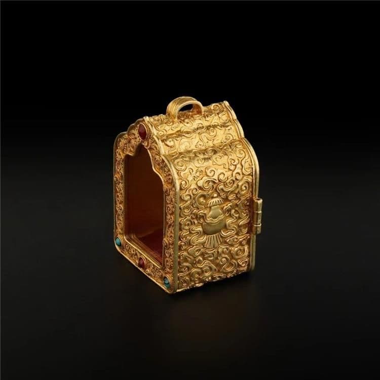 銅 細工 小さな仏壇 工芸品 美術品 置物