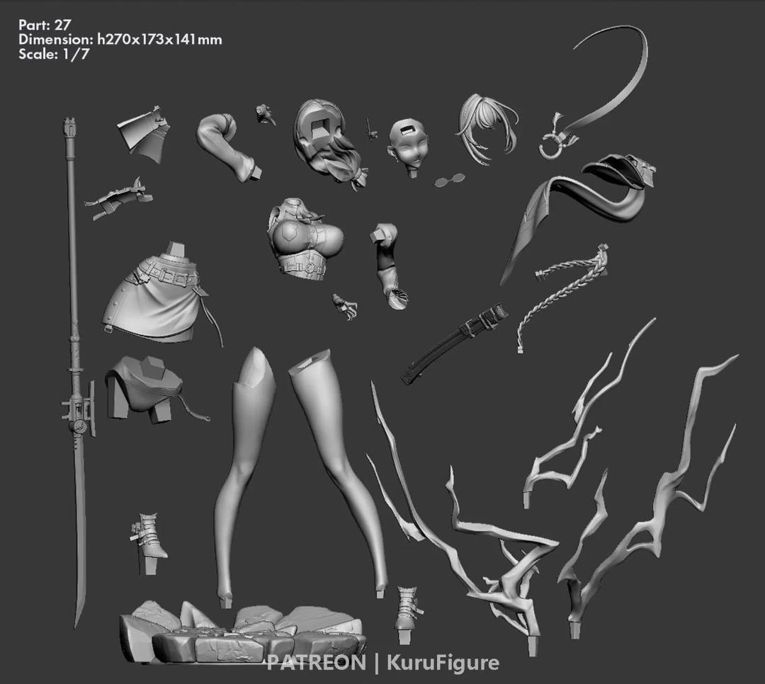 1/7　未塗装 未組立　【ヤナギ ゼンレスゾーンゼロ】フィギュア　ガレージキット