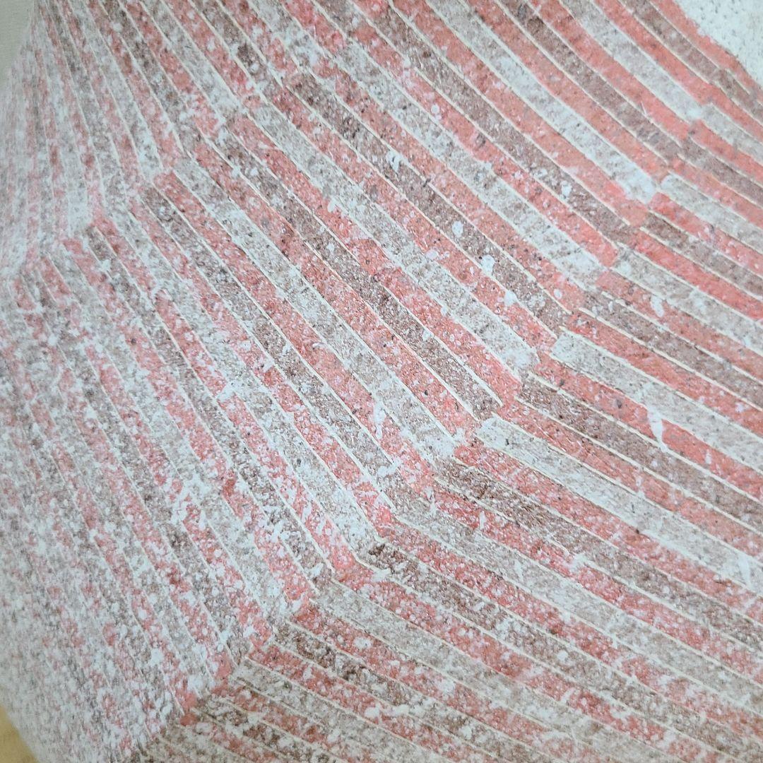 信楽焼石山哲也作 象嵌泥彩螺旋壷 高さ1尺5寸（約45cm） 共箱なし 本物保証