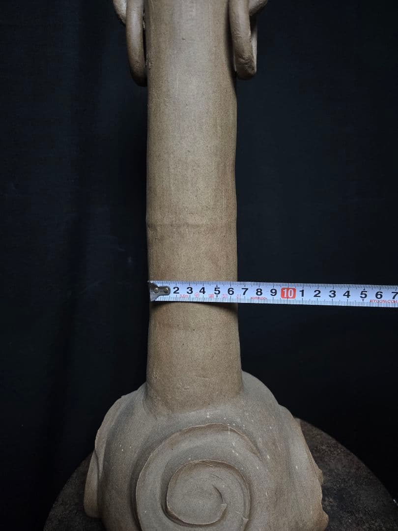 一部欠けあるもスペシャル陶器のオブジェ　インテリアに渦巻き模様約40cm