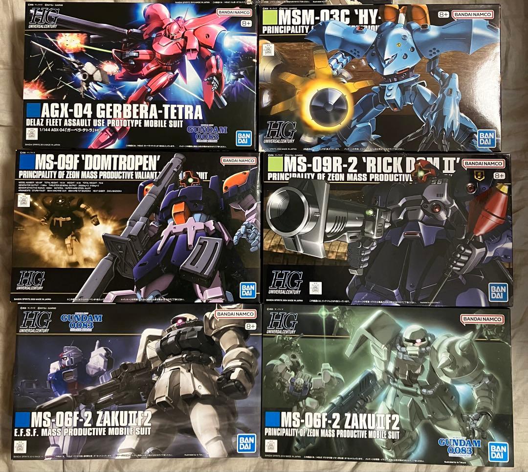 ガンプラHG 0080／0083関連 6種セット 未組立 ガーベラ・テトラ等