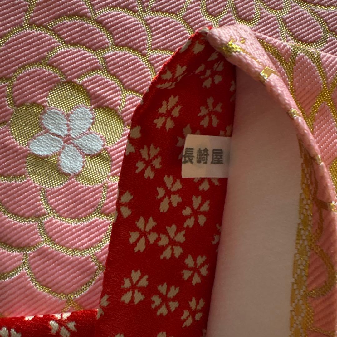 96 ジャパンスタイル 黒ちりめん×牡丹　7歳 七五三着物セット　和装小物　袋帯